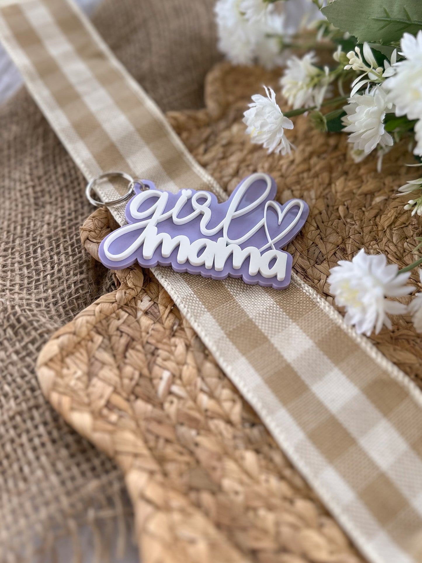 Personalised Acrylic Keyring for a Girl Mama | Custom Gift for Girl Mum |Mothers Day Present