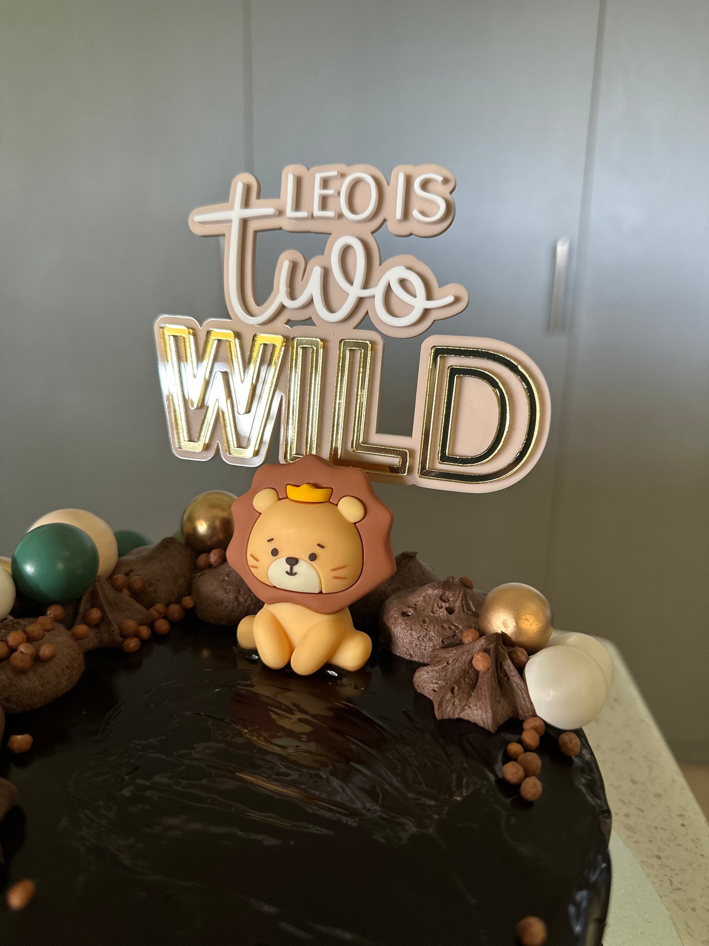 Two wild birthday cake topper