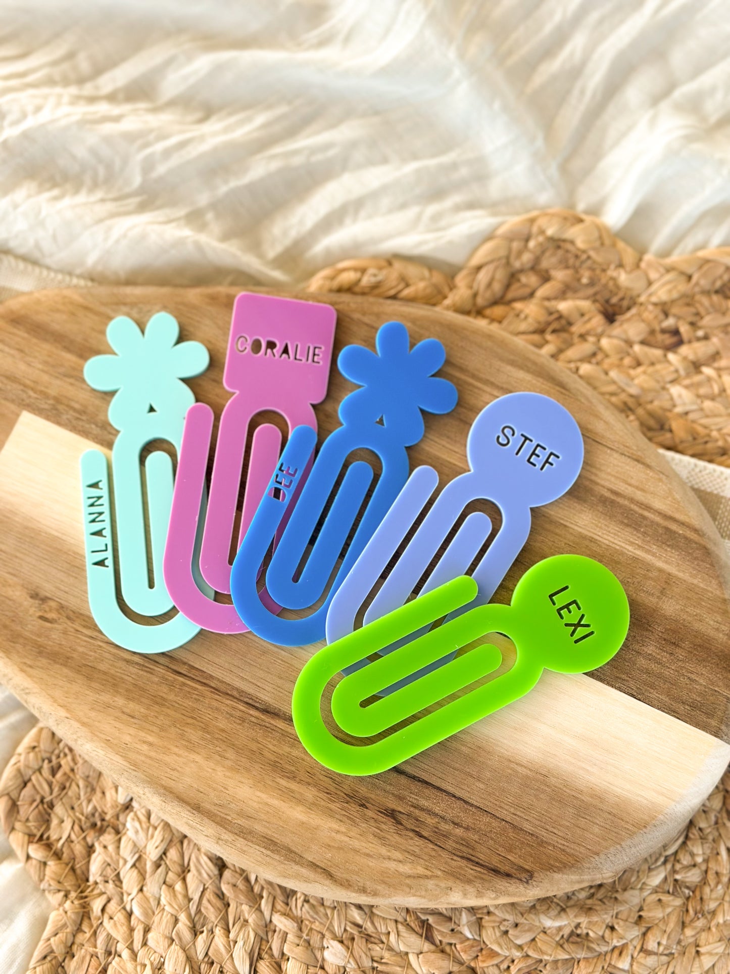Personalised Jumbo Acrylic Paper Clips - Custom Teacher Gift