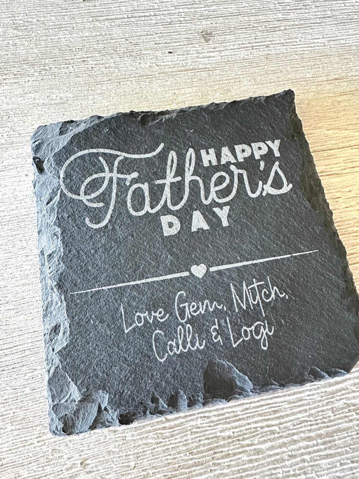 Personalised Engraved Slate Coaster | Custom Gift for Dad Grandpa Pop Papa Daddy | Fathers Day Present