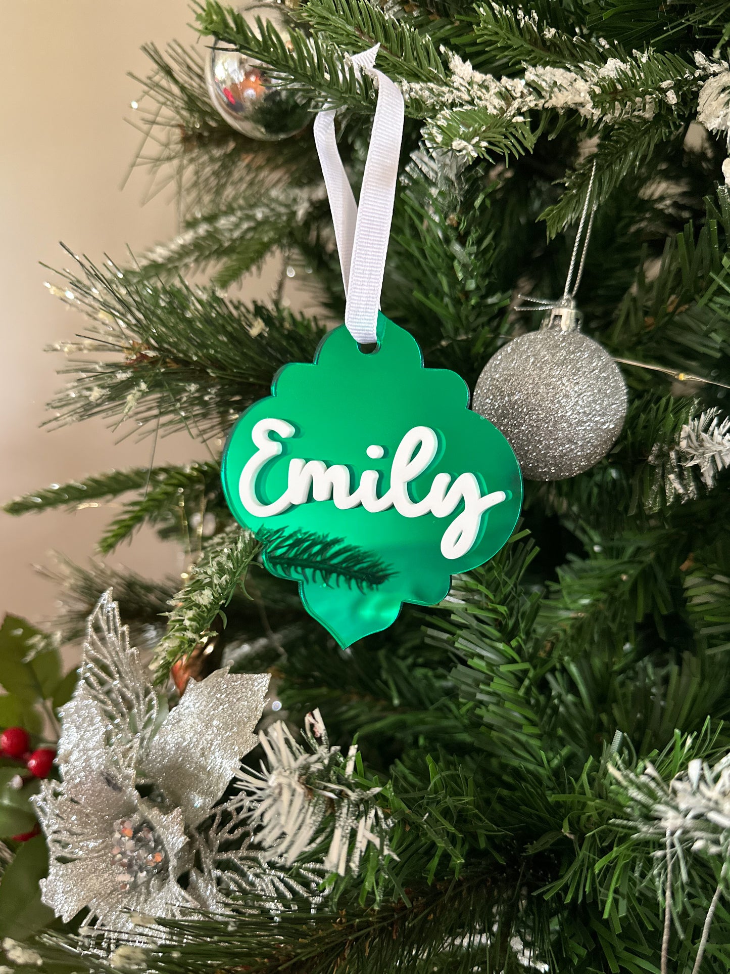 Personalised Name Christmas Metallic Ornament | Double Layered Acrylic