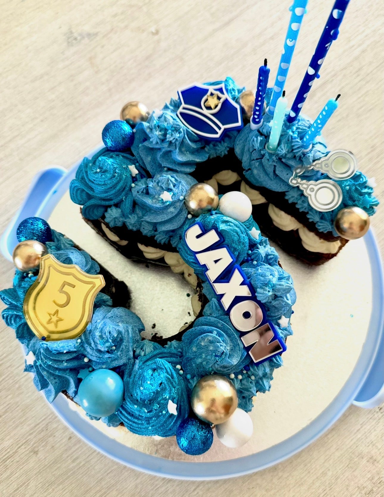 Personalised Police Cake Charm Set | Police Cupcake Toppers