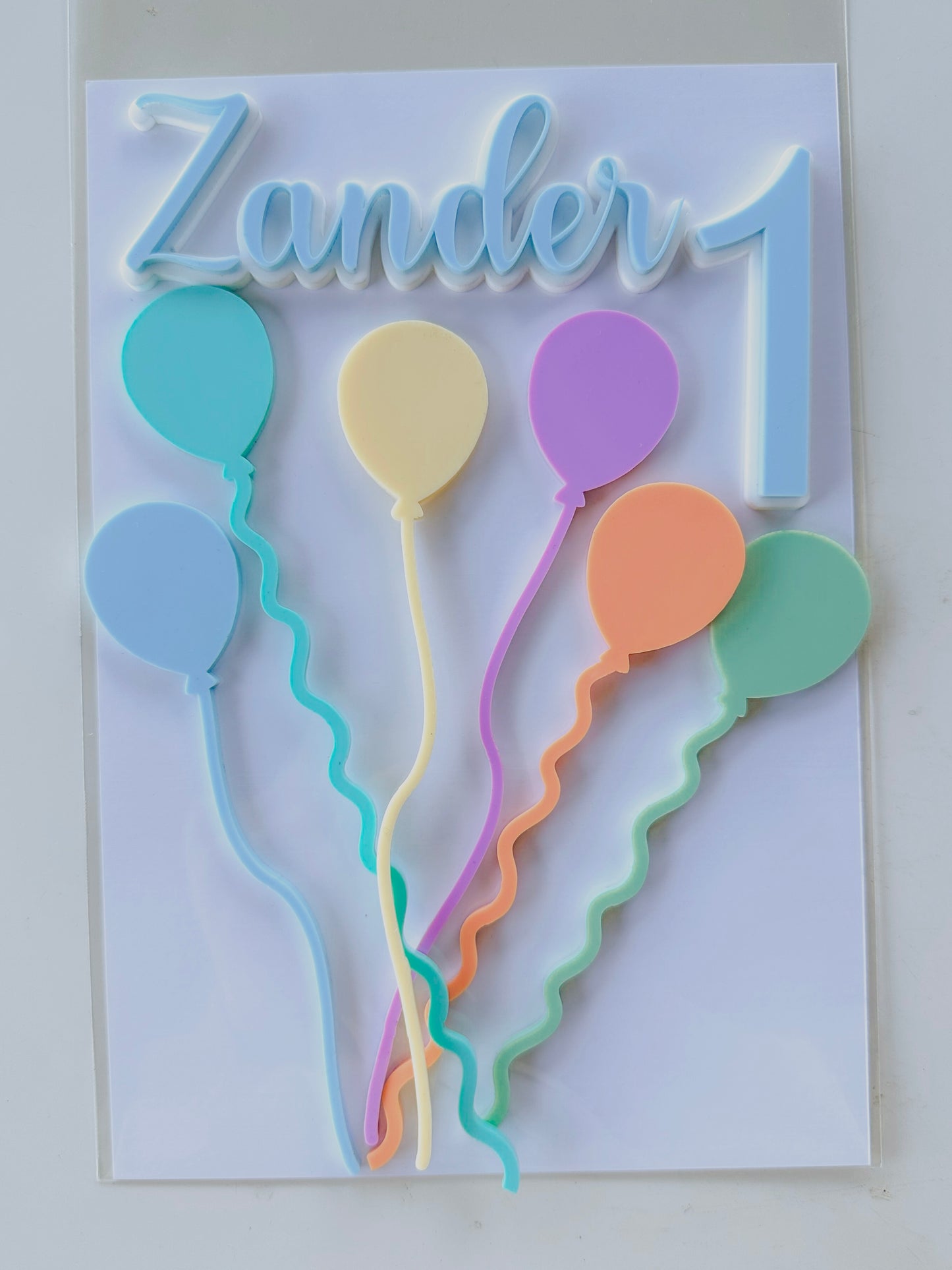 Personalised Balloons Cake Topper Set | Birthday Party Acrylic Decorations