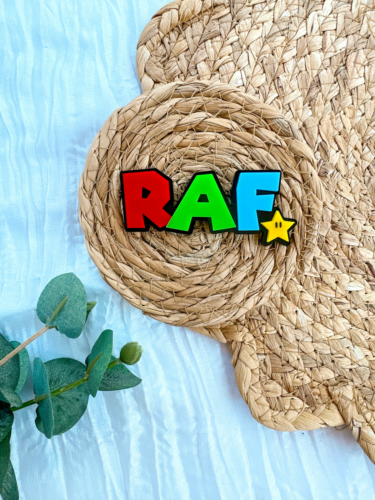 Personalised Mario Cake Fropper | Double Layered Acrylic Name Topper | Gaming Birthday Cake Decoration
