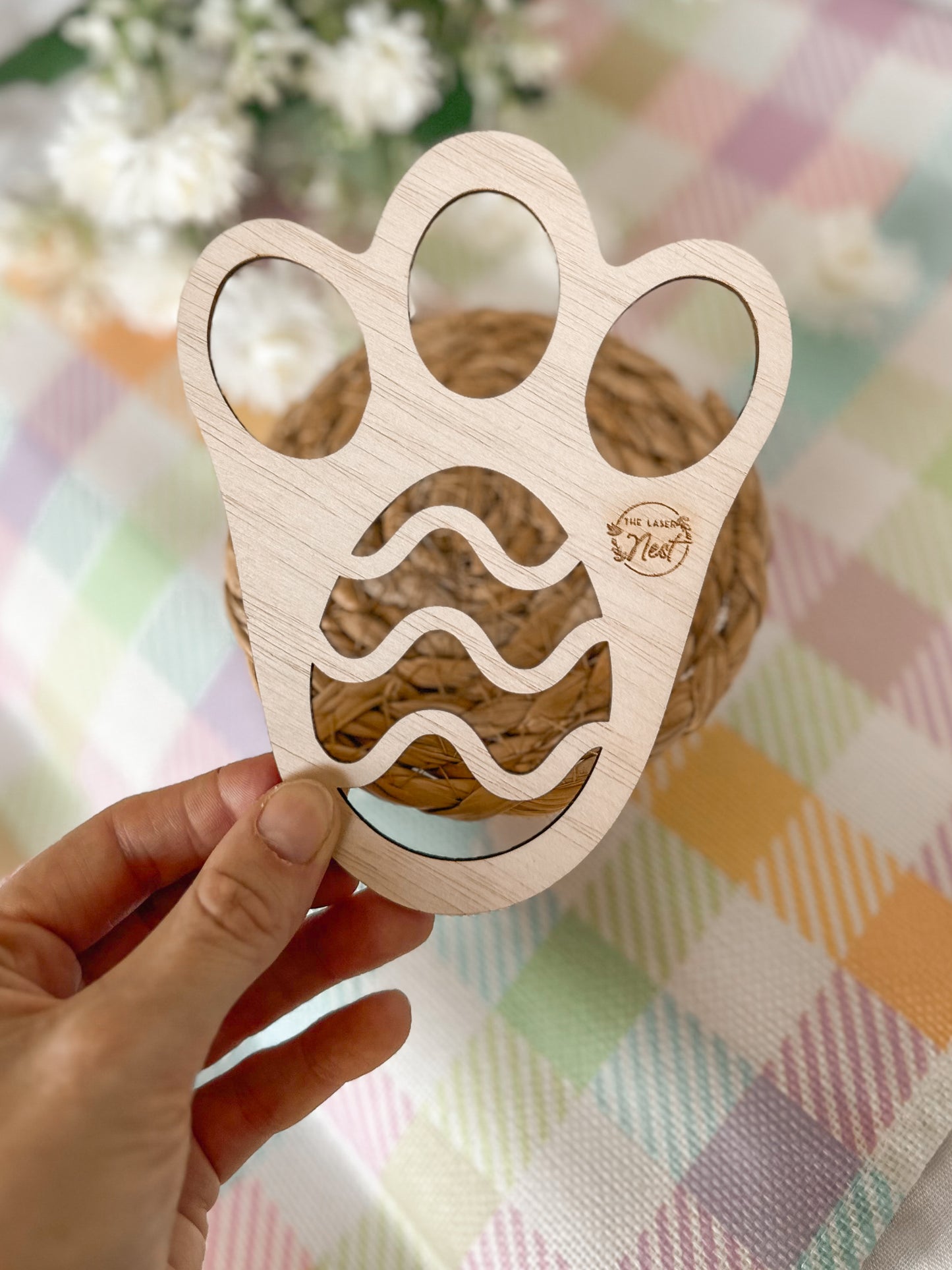 Easter Bunny Footprint Stencil | Bunny Feet | Reusable Wooden Bunny Tracks