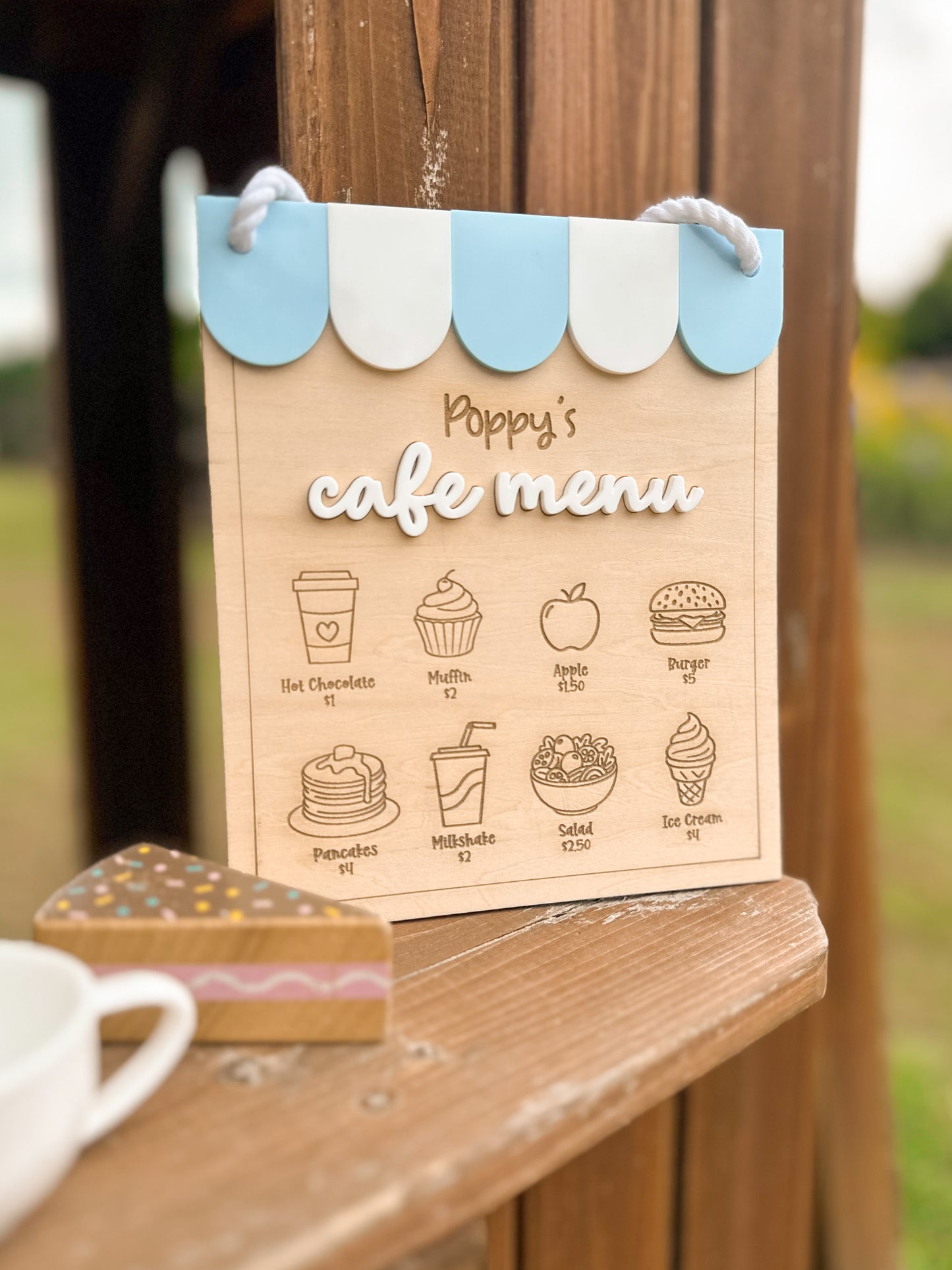 Kids Cafe Menu Sign | Personalised Kitchen Menu Board