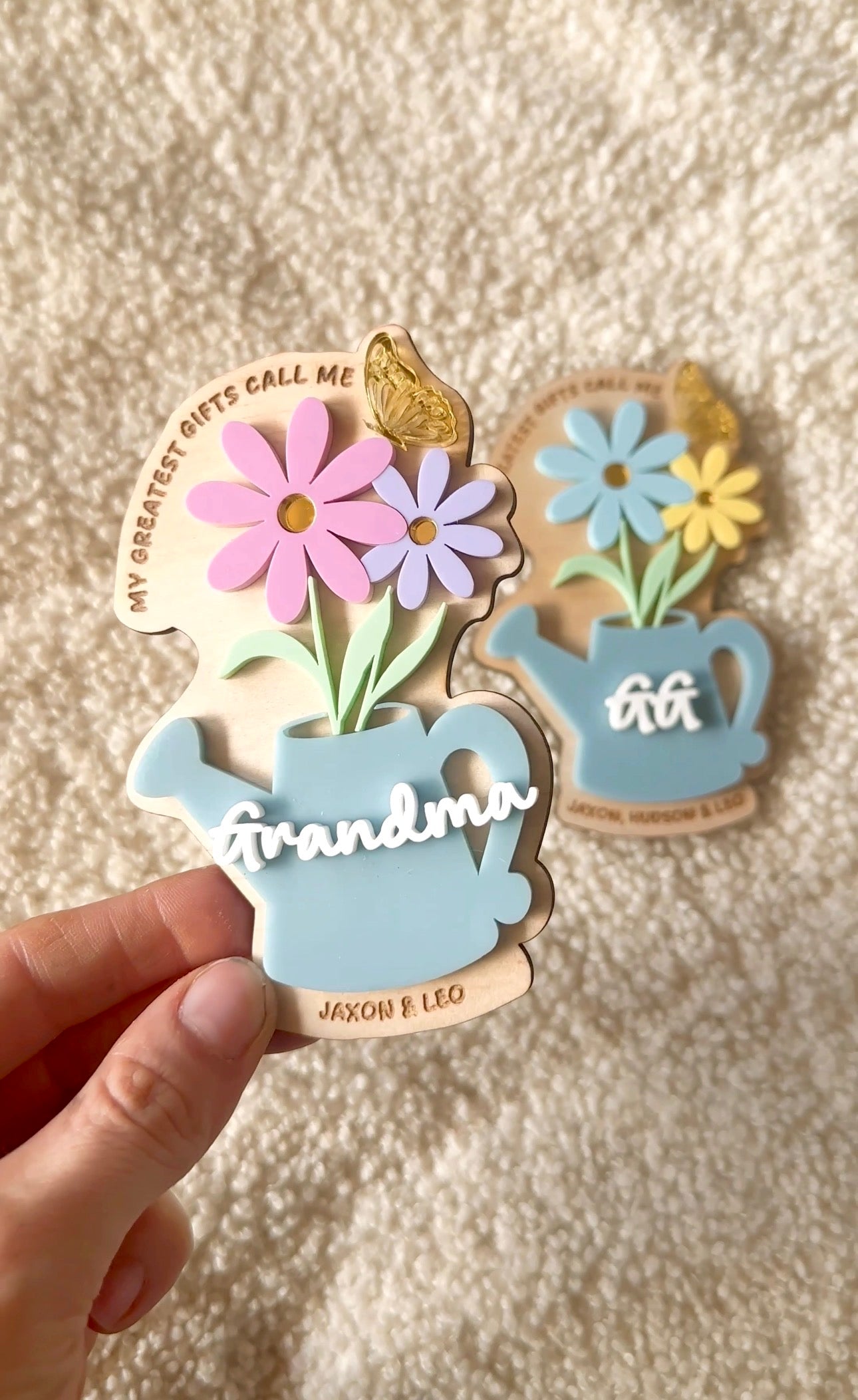 Personalised Floral Fridge Magnet | Custom Mum, Grandma, Aunt Gift | Mothers Day Gift for her
