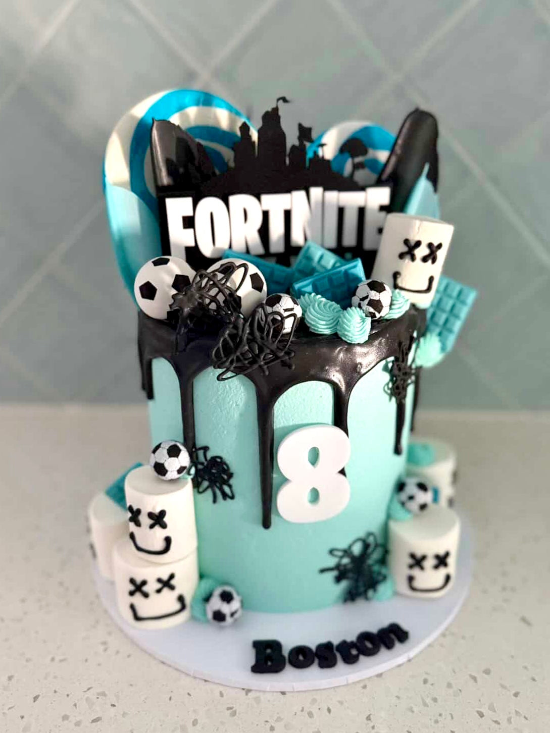 Fortnite Inspired Cake Topper | Gaming Party Cake Decoration