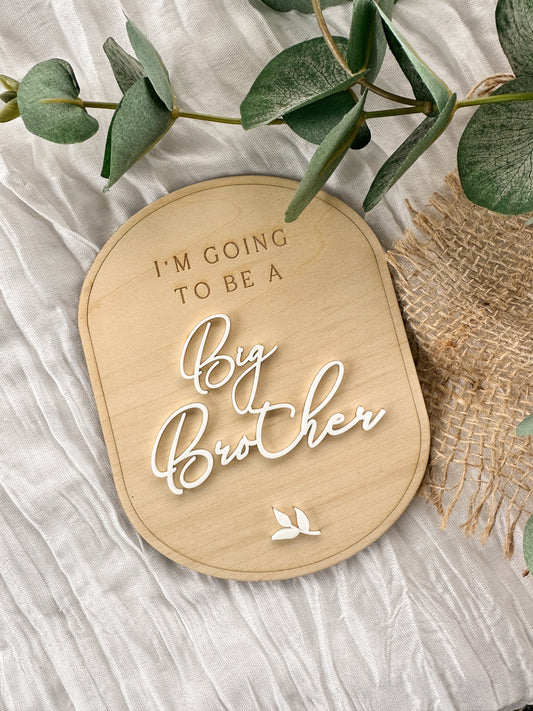 Personalised Big Brother Plaque | Pregnancy Announcement | New Baby | Wooden Engraved Big Sister Sign