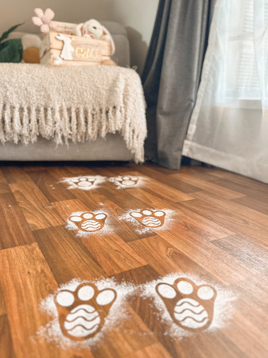 Easter Bunny Footprint Stencil | Bunny Feet | Reusable Wooden Bunny Tracks