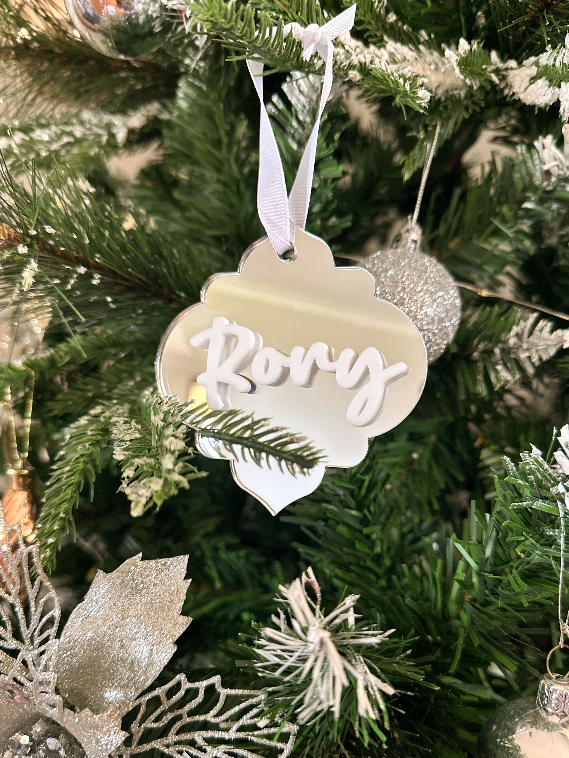 Personalised Name Christmas Metallic Ornament | Double Layered Acrylic