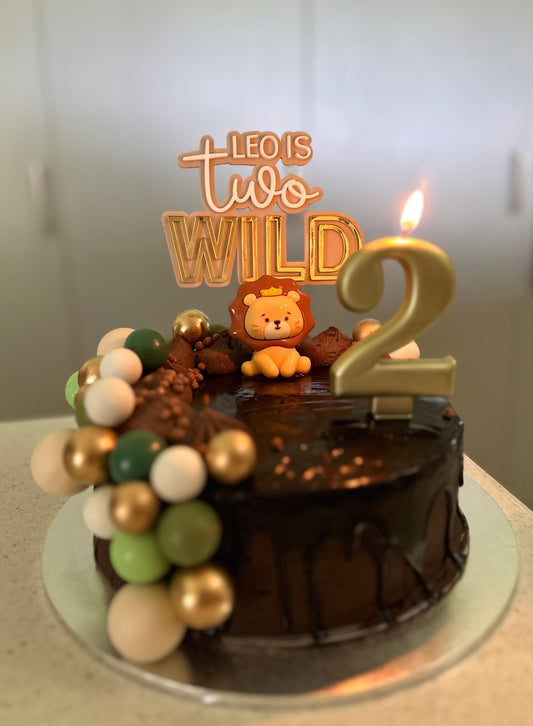 Two wild second birthday cake topper