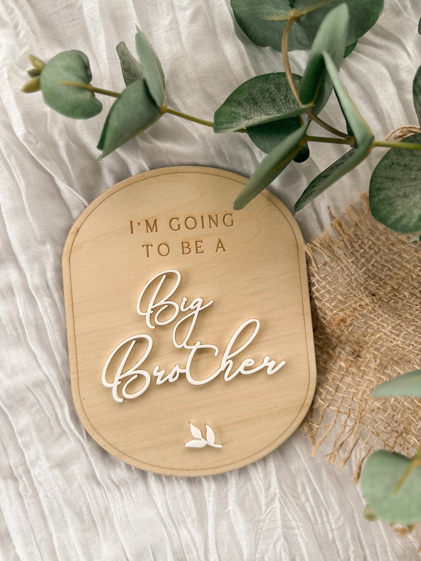Personalised Big Brother Plaque | Pregnancy Announcement | New Baby | Wooden Engraved Big Sister Sign