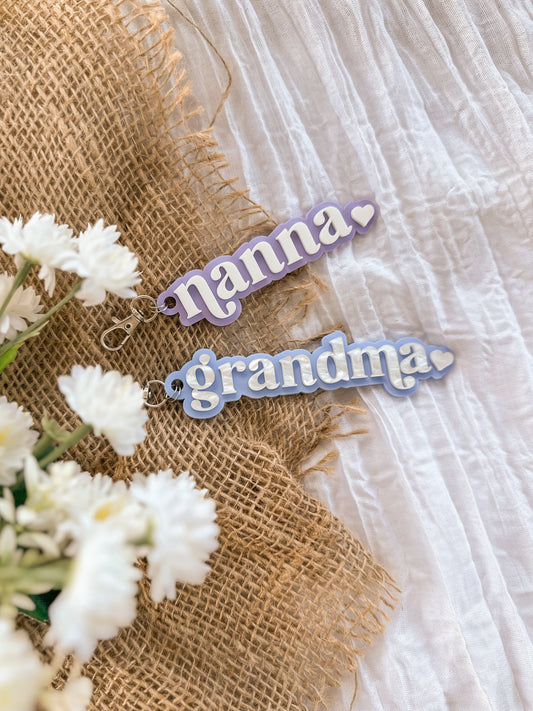 Personalised Acrylic Keyring | Custom Gift for Mum Grandma Nan