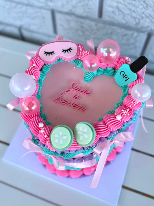 Spa Birthday Cake Topper & Cake Charms Set | Personalised Pamper Party Acrylic Cake Decorations