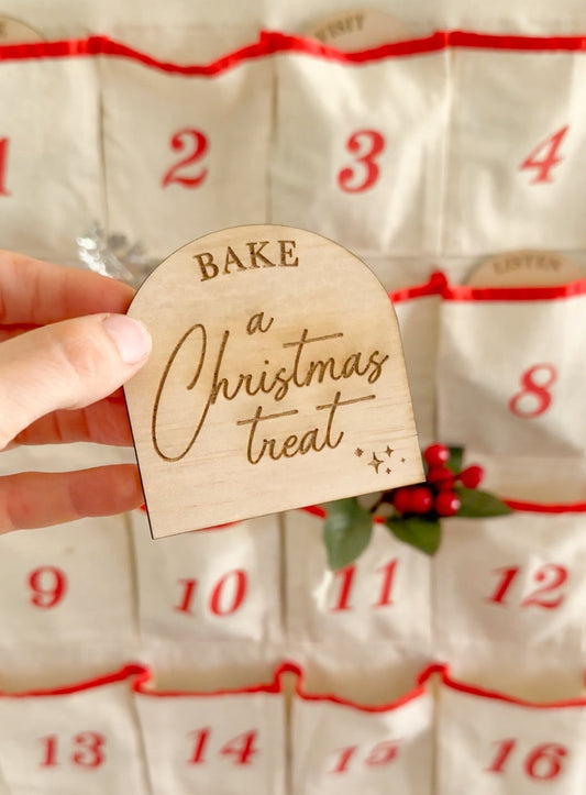 Wooden advent calendar activity card