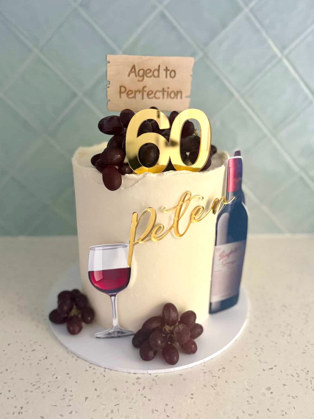 Personalised Cake Topper Set | Aged to Perfection | Name Fropper