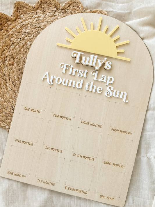 First Year Photo Board | First Lap Around The Sun | Baby’s First Birthday