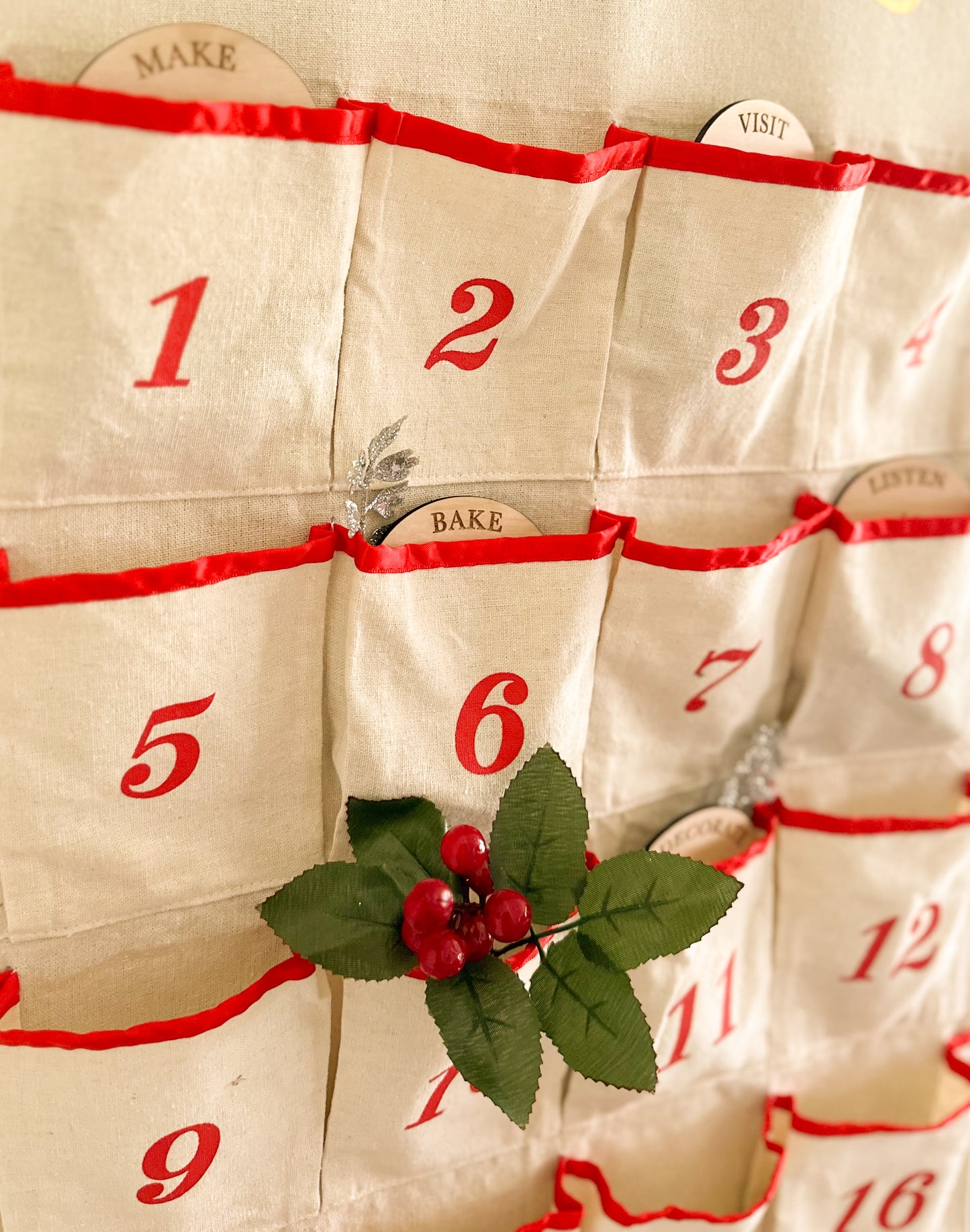 Wooden advent calendar activity card
