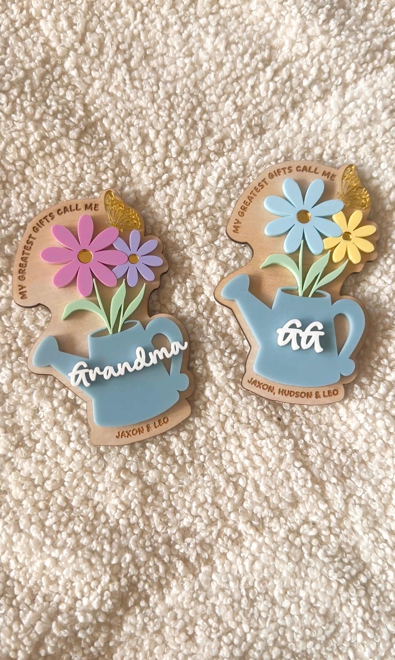Personalised Floral Fridge Magnet | Custom Mum, Grandma, Aunt Gift | Mothers Day Gift for her