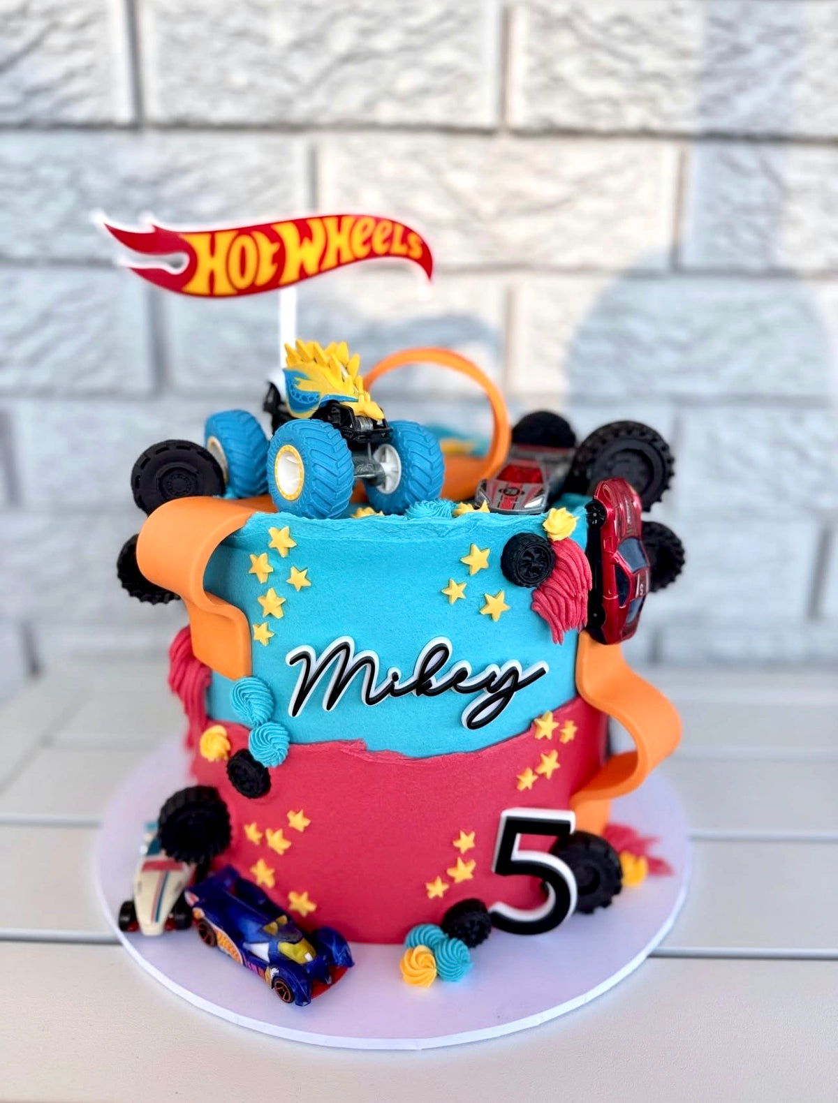 Personalised Racing Car Cake Topper Set| Custom Name & Age Acrylic Fropper