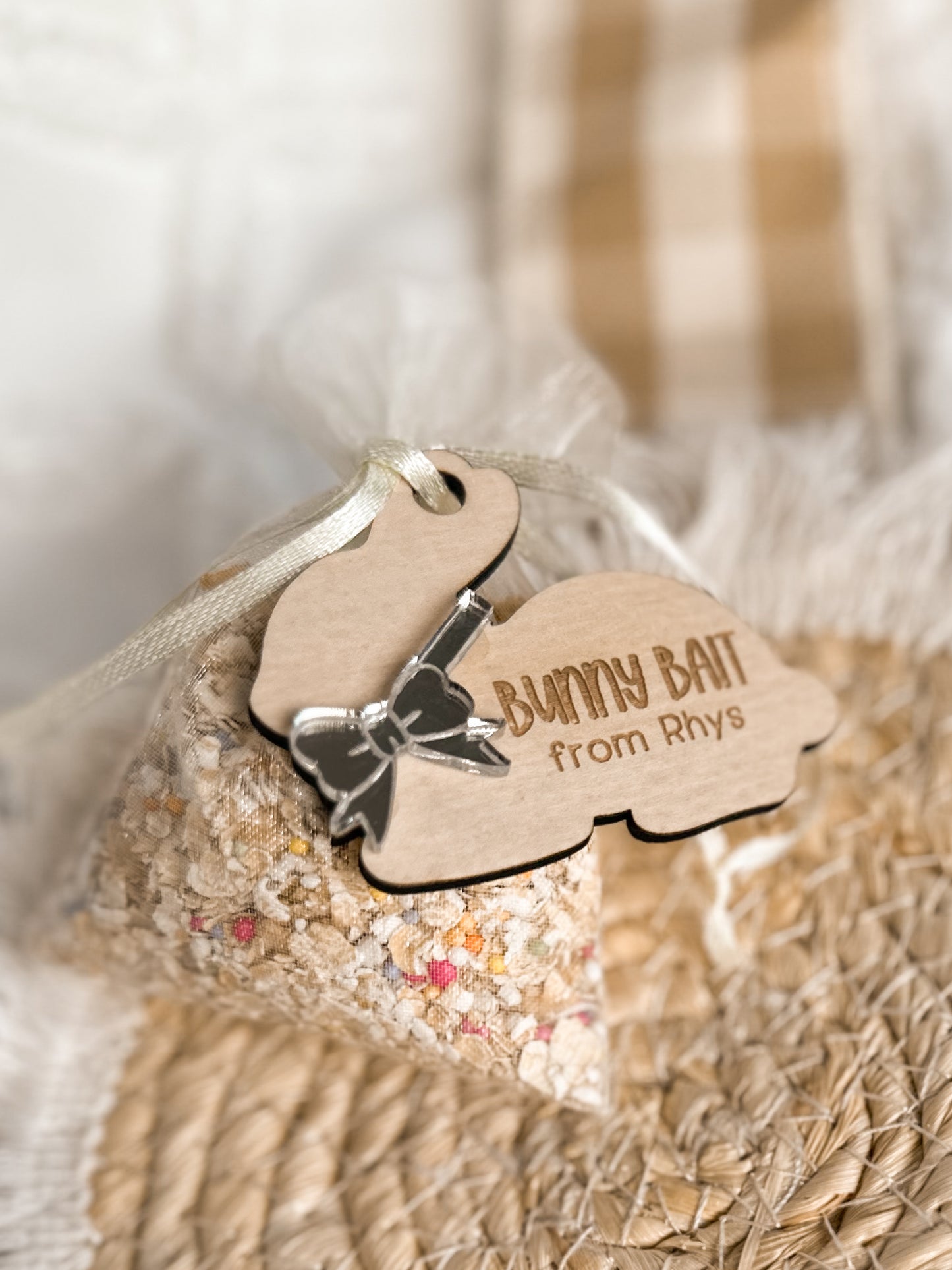 Personalised Bunny Bait Kit | Easter Bunny Bait Wooden Tag | Easter Eve Activity for Kids | Easter Tradition Gift