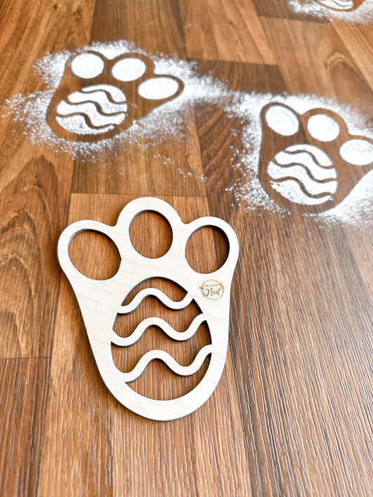 Easter Bunny Footprint Stencil | Bunny Feet | Reusable Wooden Bunny Tracks