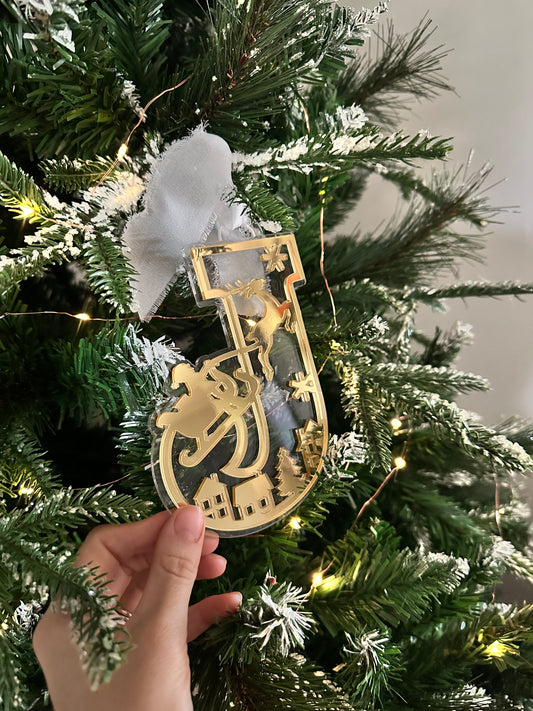 Christmas 3D Letter Tags - Personalised Festive Santa Sack Tag