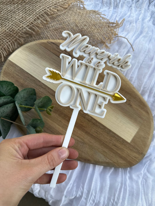 Personalised Wild One Cake Topper | First Birthday Acrylic Cake Topper