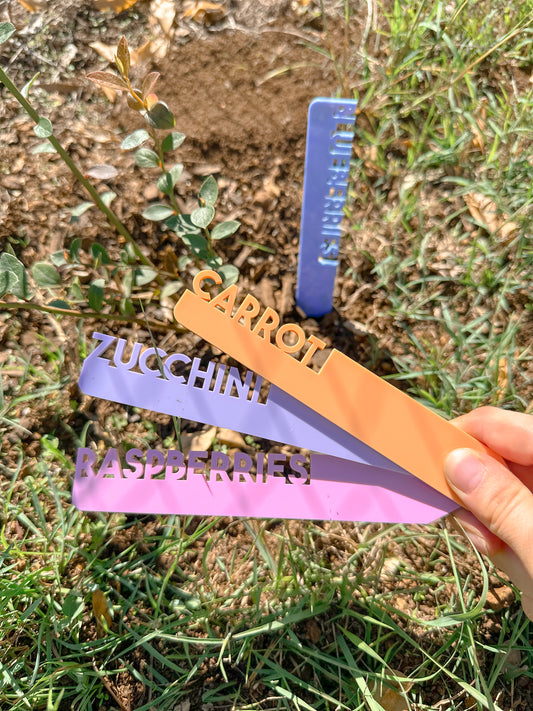 Personalised Acrylic Plant Markers | Custom Garden Stakes for Herbs, Vegetables & Fruit