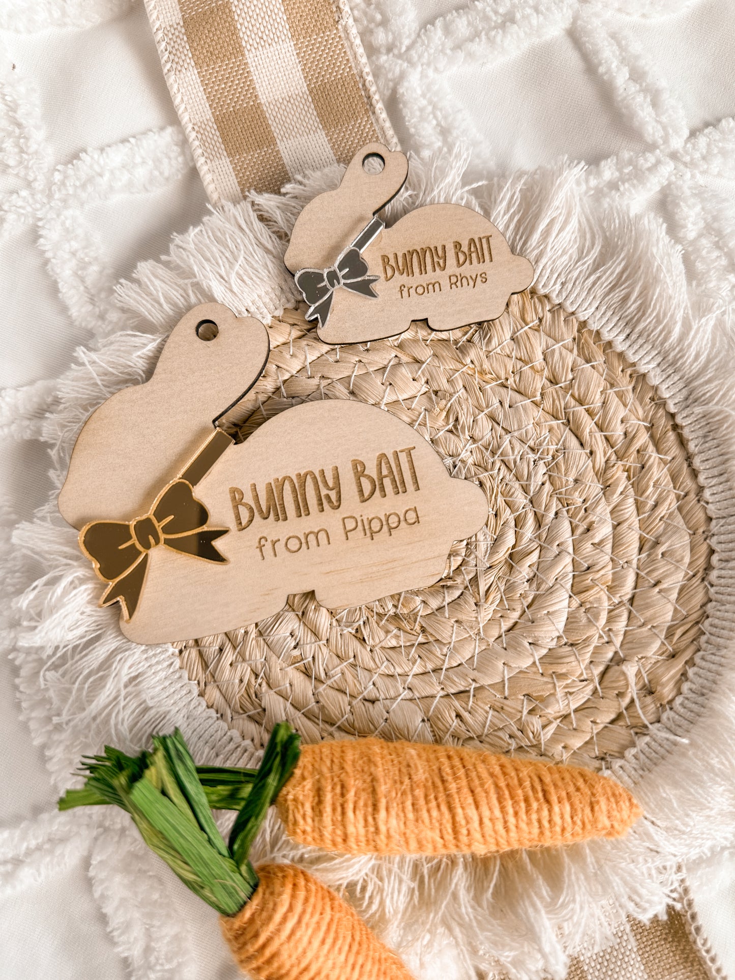 Personalised Bunny Bait Kit | Easter Bunny Bait Wooden Tag | Easter Eve Activity for Kids | Easter Tradition Gift