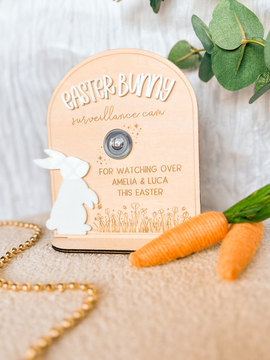 Personalised Easter Bunny Surveillance Cam | Easter Bunny Camera | Bunny Cam Easter Decoration | Easter Basket Tradition