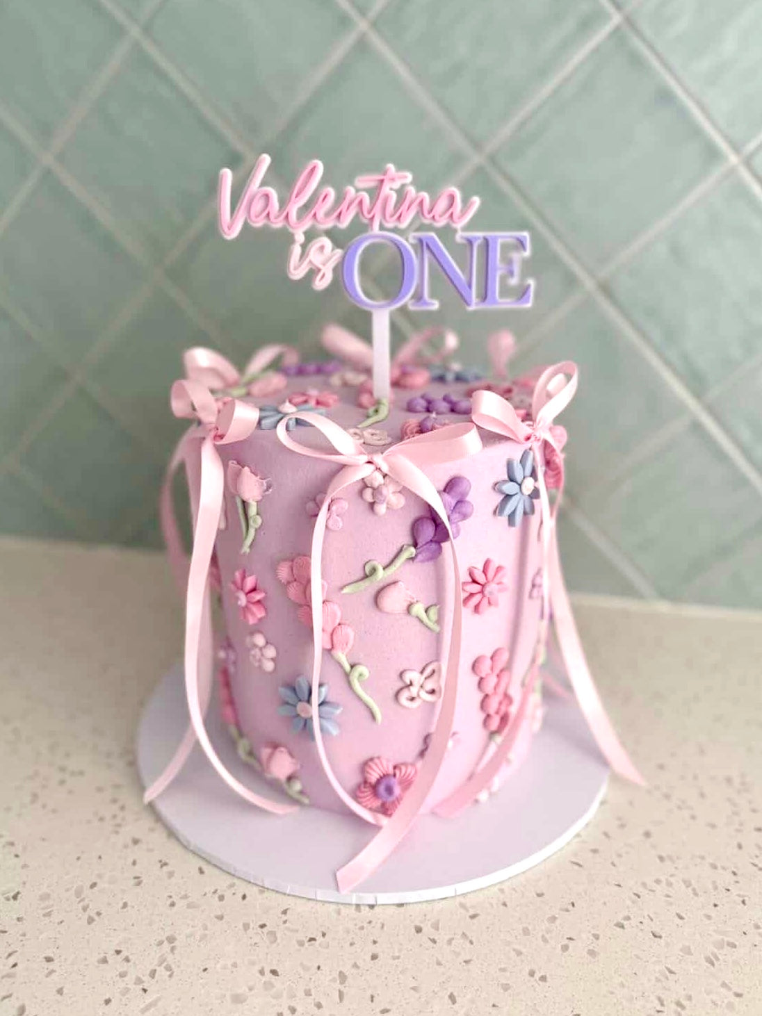 Personalised Birthday Cake Topper | Custom Name and Age Cake Topper | First Birthday Acrylic Cake Topper