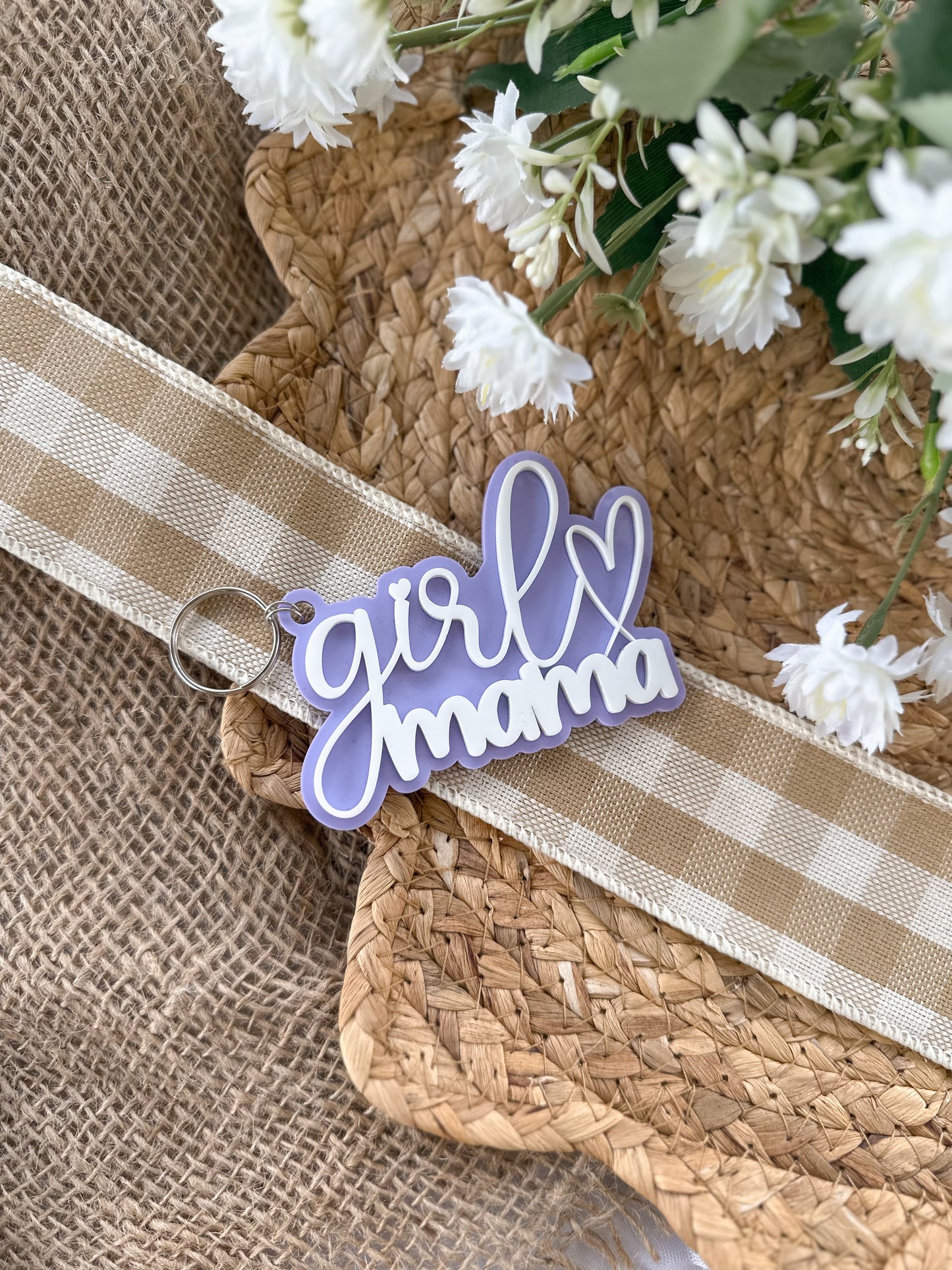 Personalised Acrylic Keyring for a Girl Mama | Custom Gift for Girl Mum |Mothers Day Present