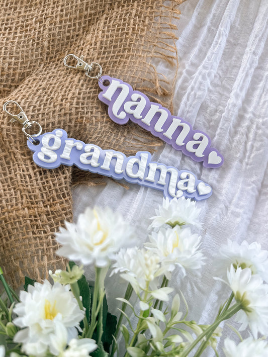 Personalised Acrylic Keyring | Custom Gift for Mum Grandma Nan