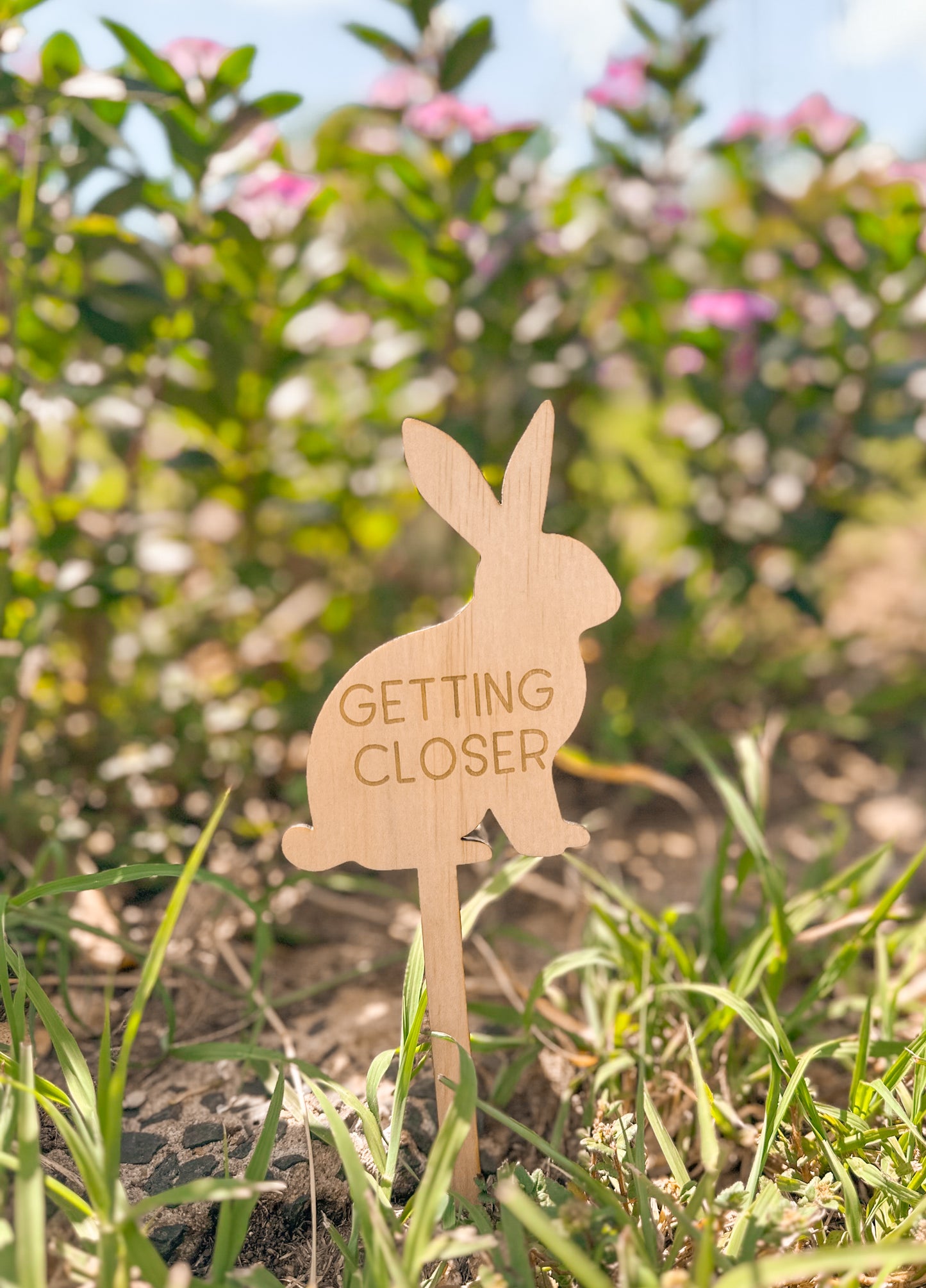Personalised Easter Egg Hunt Wooden Sign Set | 7 Kids Easter Garden Stakes | Outdoor Easter Spike Decorations