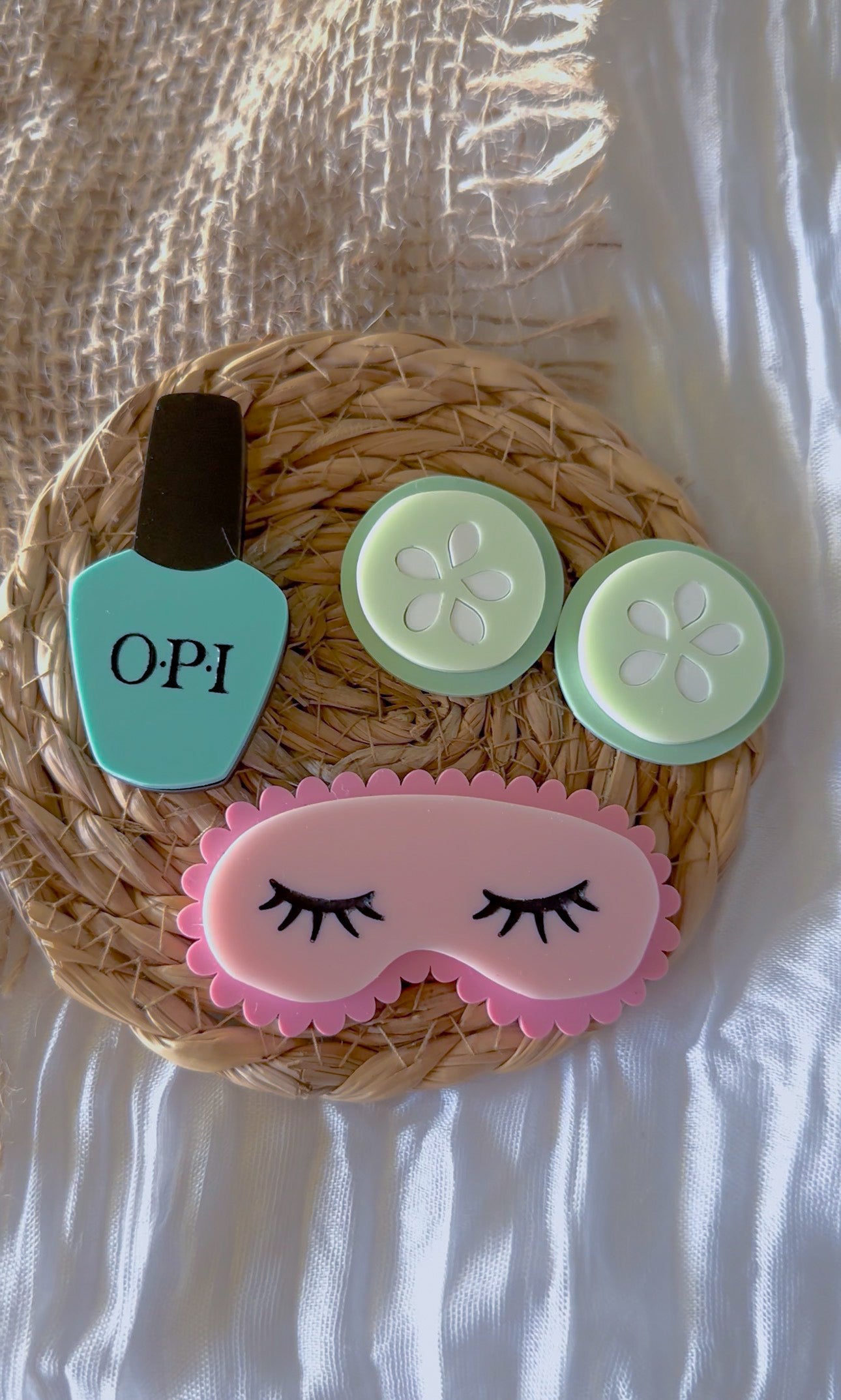 Spa Birthday Cake Topper & Cake Charms Set | Personalised Pamper Party Acrylic Cake Decorations