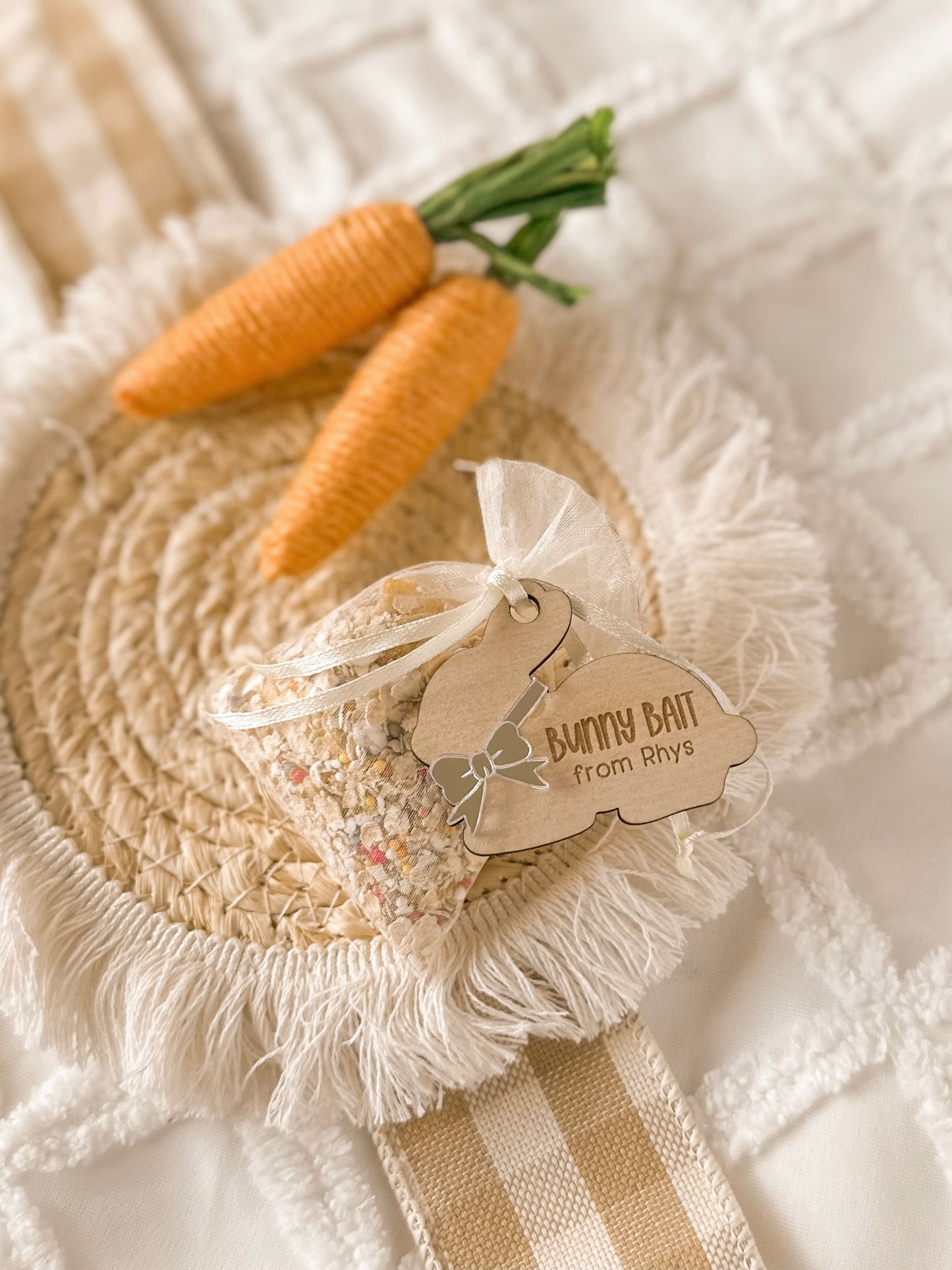 Personalised Bunny Bait Kit | Easter Bunny Bait Wooden Tag | Easter Eve Activity for Kids | Easter Tradition Gift