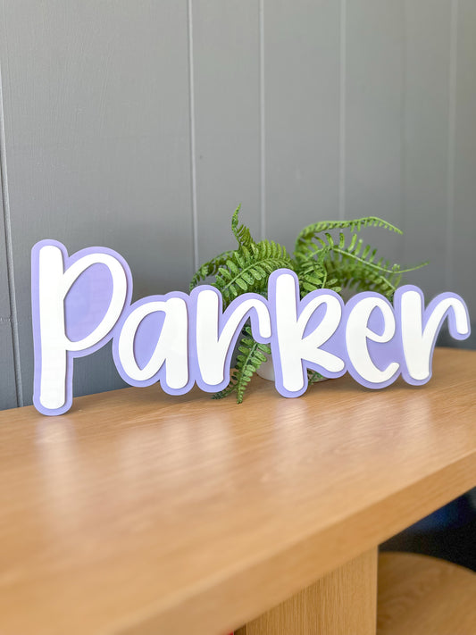 Personalised 3D Acrylic Name Sign - Double Layered