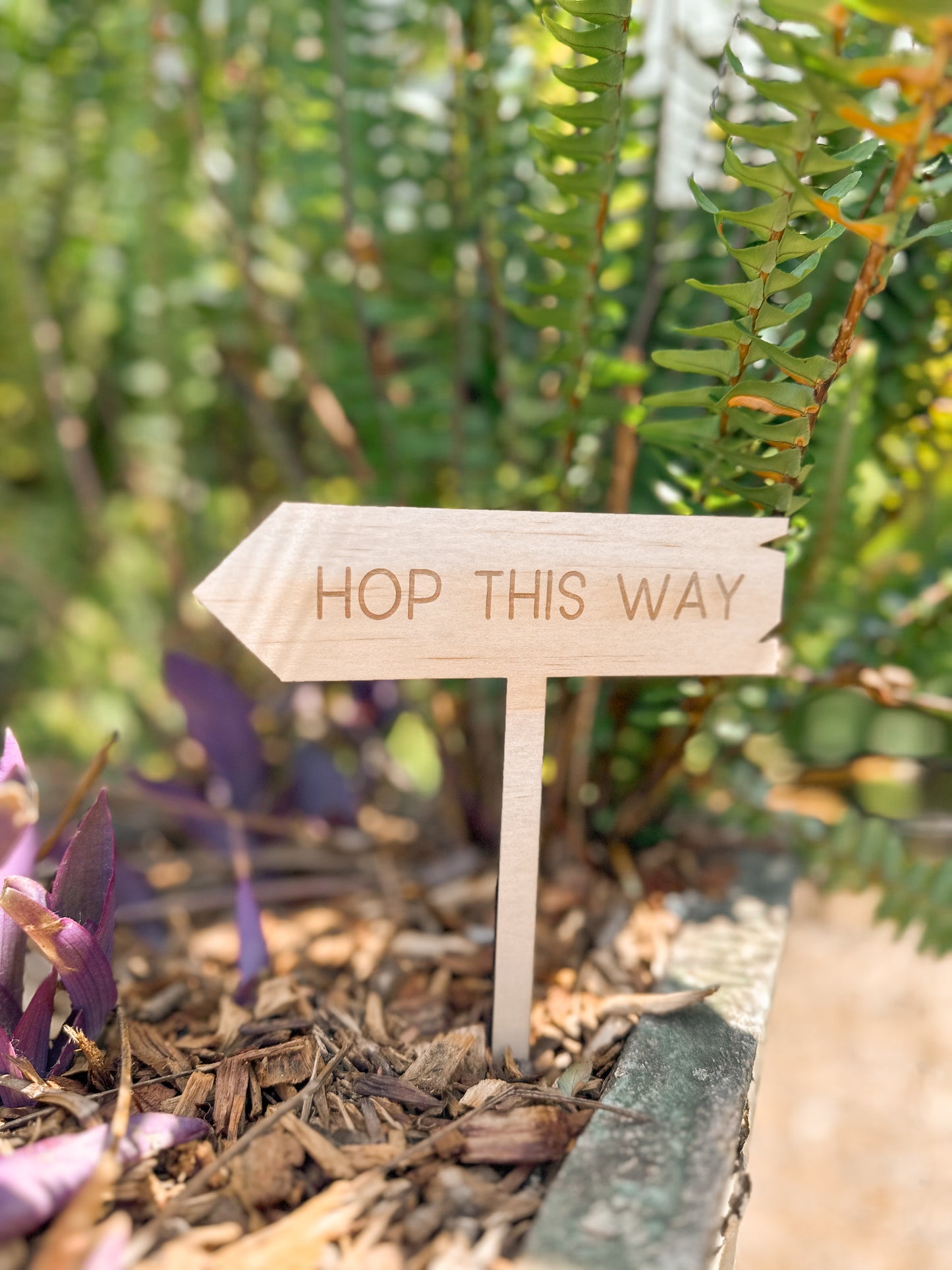 Personalised Easter Egg Hunt Wooden Sign Set | 7 Kids Easter Garden Stakes | Outdoor Easter Spike Decorations