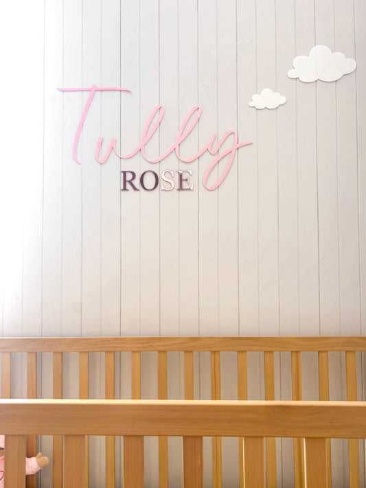 Personalised Acrylic Name Sign | Kids Room Wall Sign | Single Layered