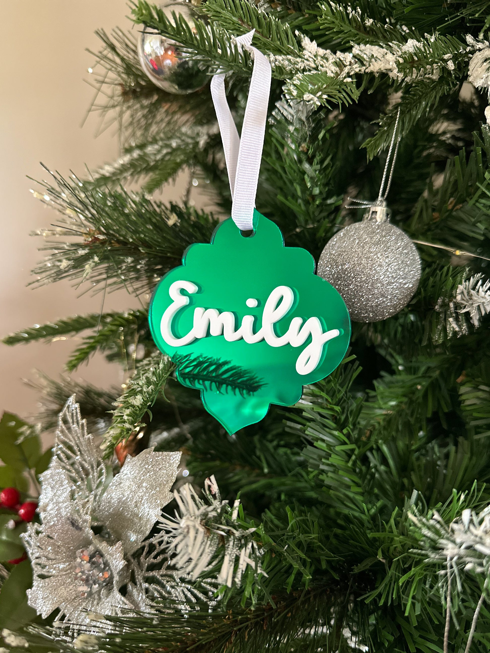 Personalised Name Christmas Metallic Ornament | Double Layered Acrylic