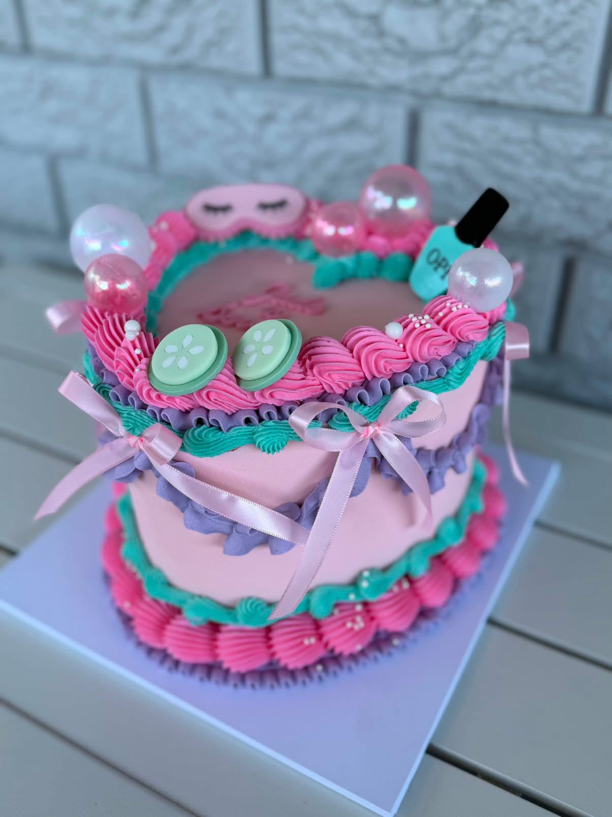 Spa Birthday Cake Topper & Cake Charms Set | Personalised Pamper Party Acrylic Cake Decorations