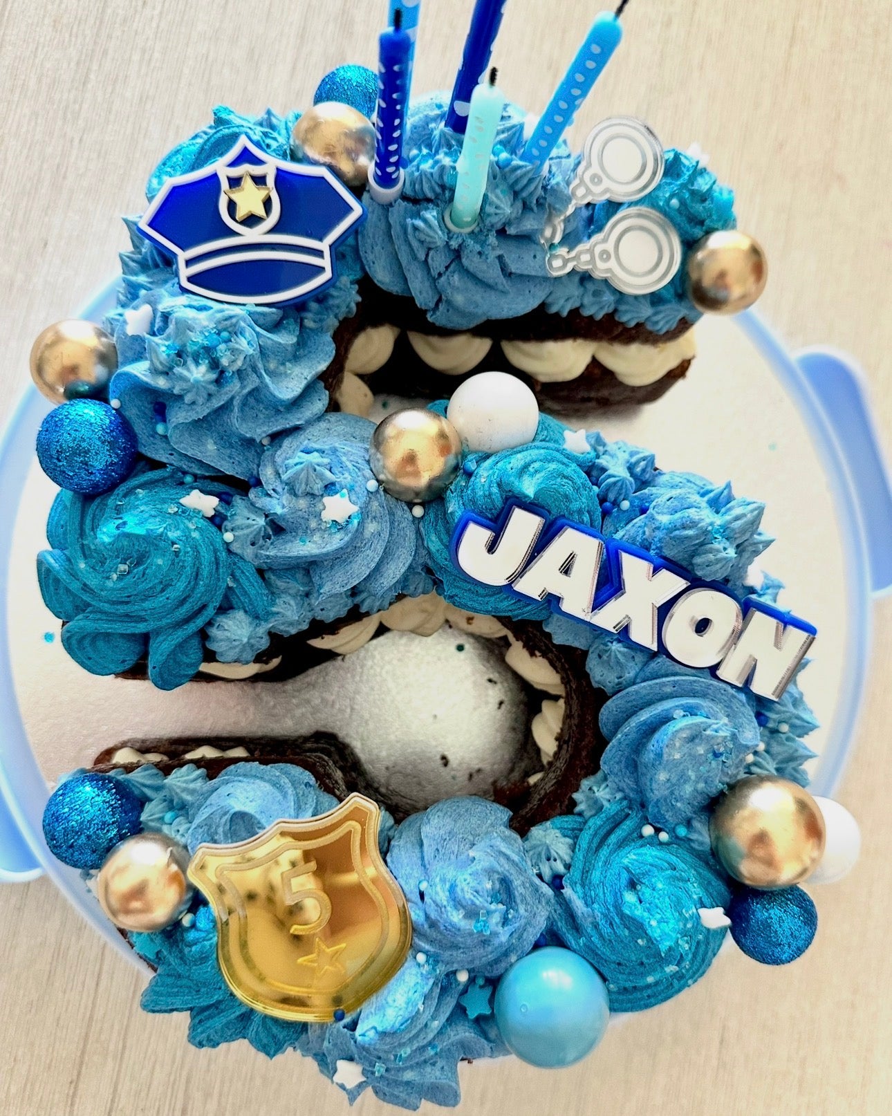 Personalised Police Cake Charm Set | Police Cupcake Toppers