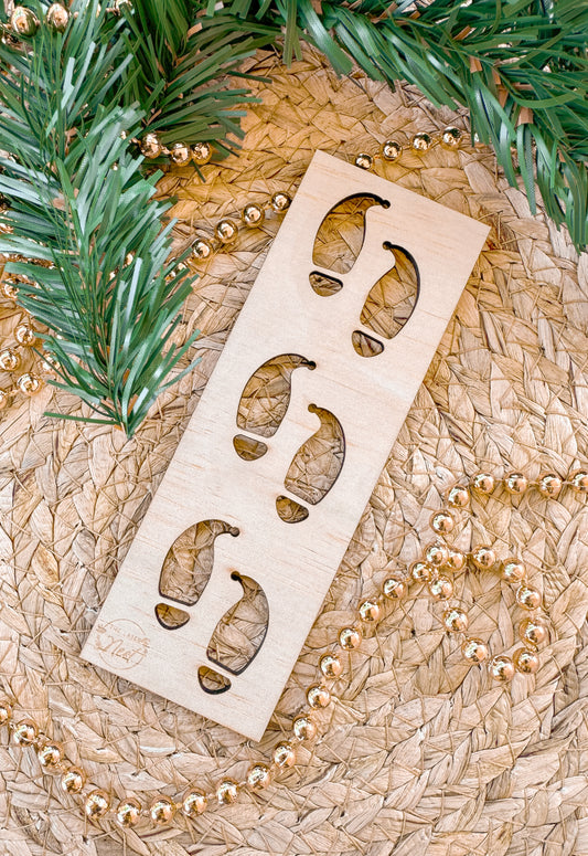 Elf Footprint Stencil - Elf on the Shelf Wooden Footprint Maker