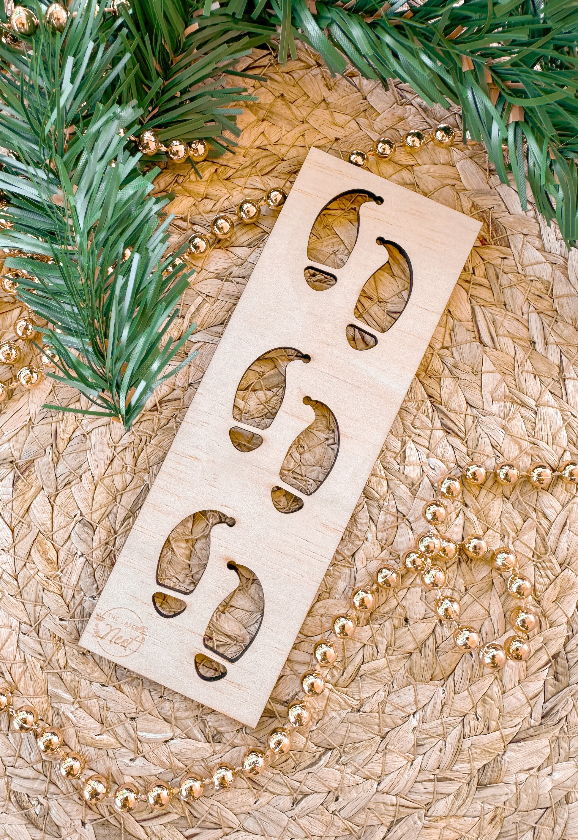 christmas stencils for christmas morning magic, santa feet, reindeer feet, elf feet wooden stencils, cutouts for tracks
