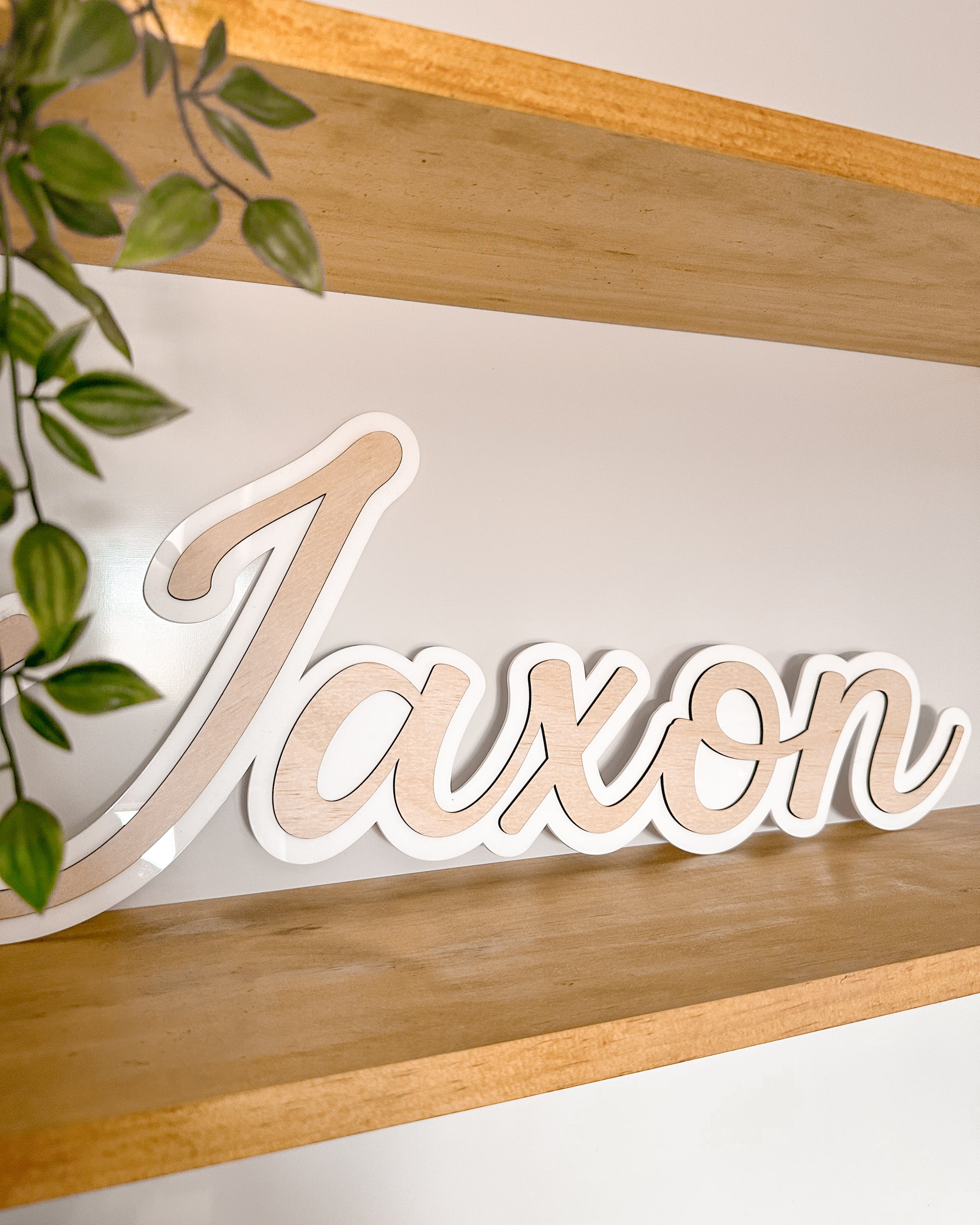 Kids room nursery decorative wall name sign, wood and acrylic, double layered sign, wall decor, boys room, girls room, room makeover