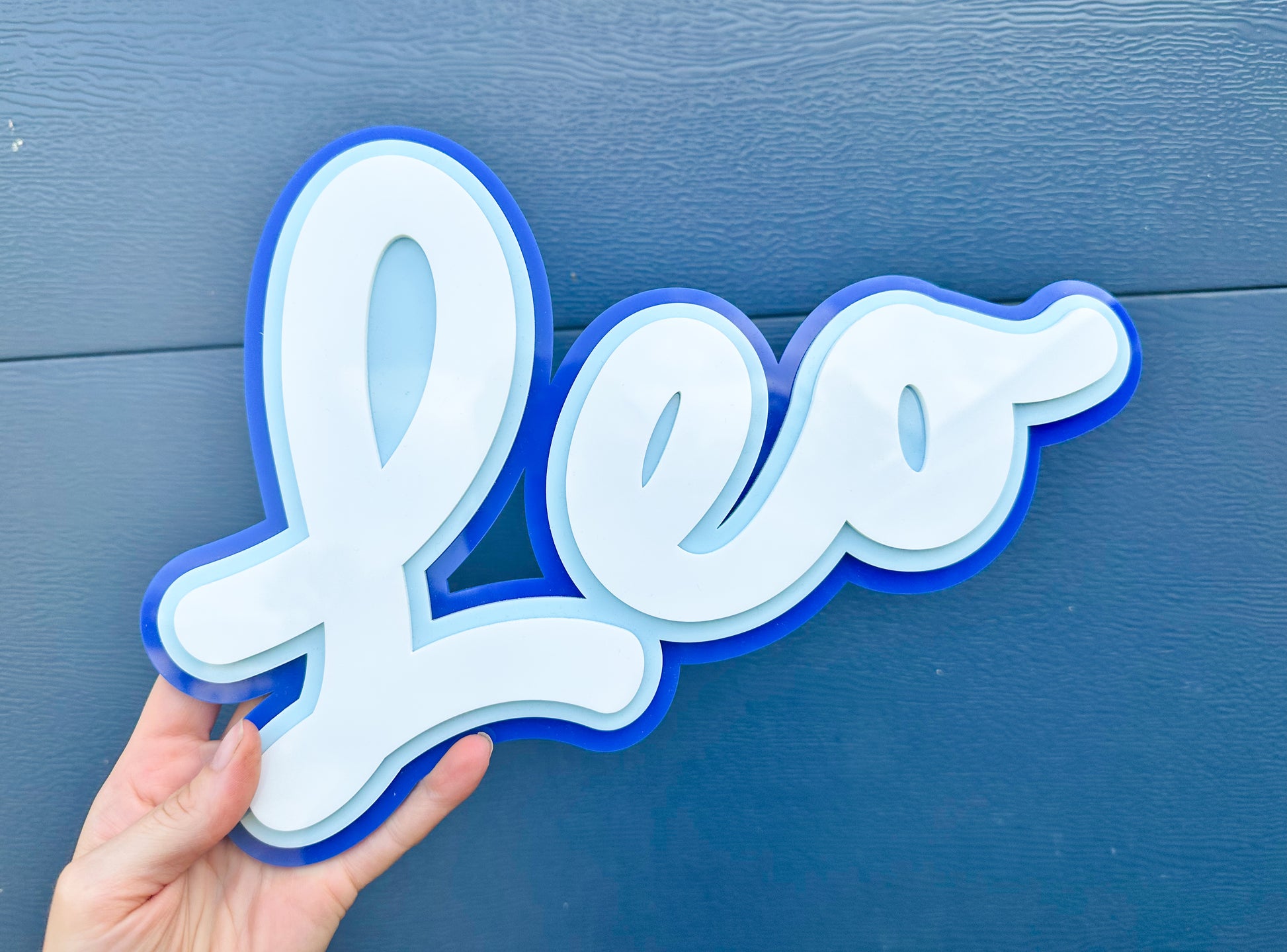 Kids room nursery decorative wall name sign, triple layered acrylic, wall decor