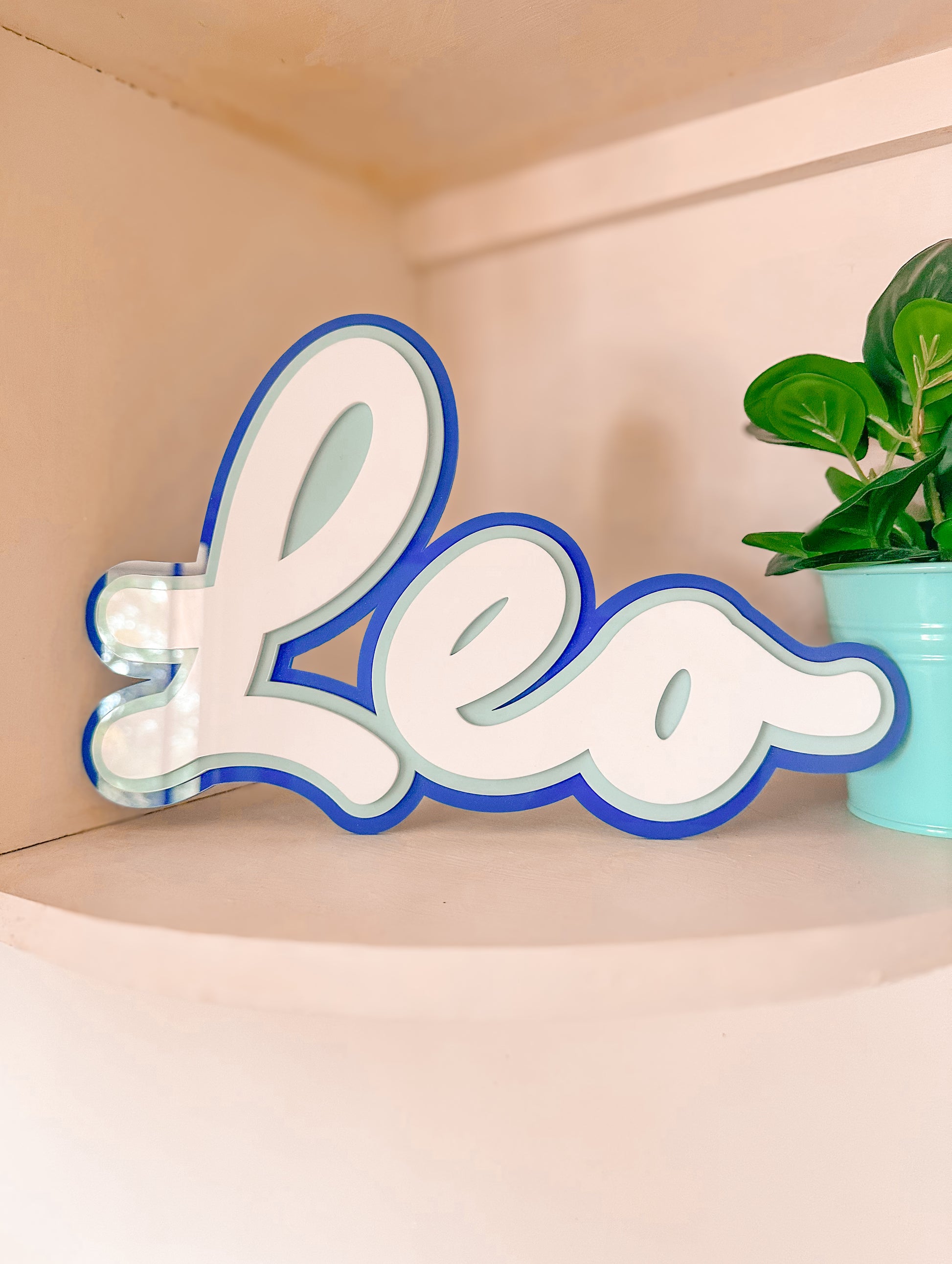 Kids room nursery decorative wall name sign, triple layered acrylic, wall decor