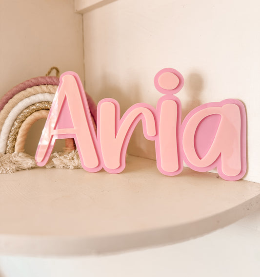 Kids room nursery decorative wall name sign, double layered acrylic, wall decor, boys room, girls room, room makeover